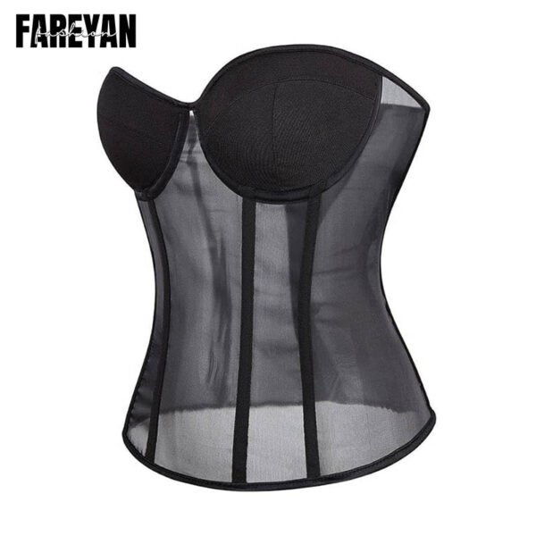 Fareyan Blace Strapless Lace corset Mesh bodysuit