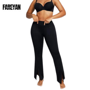 Fareyan Front Slit Flare Yoga Leggings