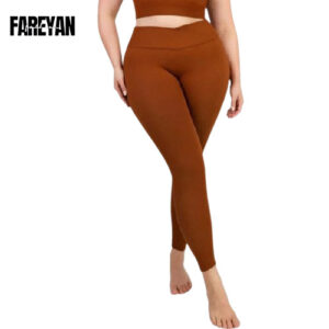Fareyan Seamless Body Hugging Crossover Leggings