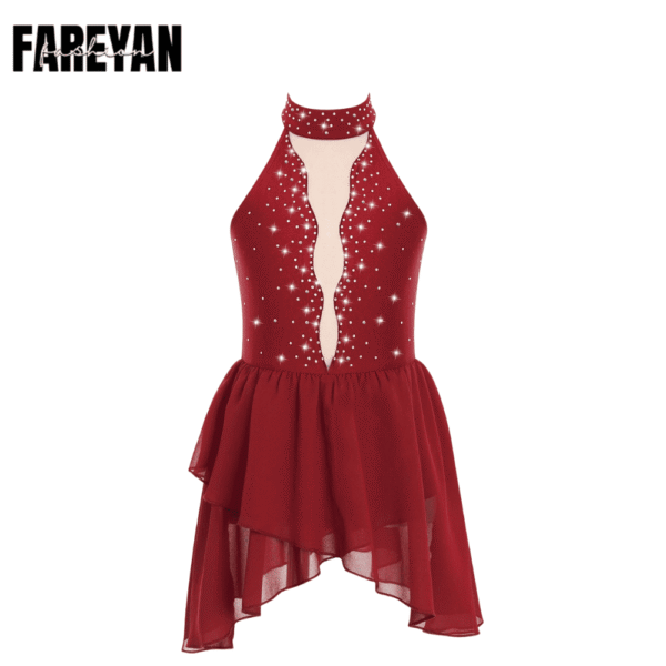 Toddlers Shiny Dance Gymnastics Leotard Modern Costume Open Back - Image 4