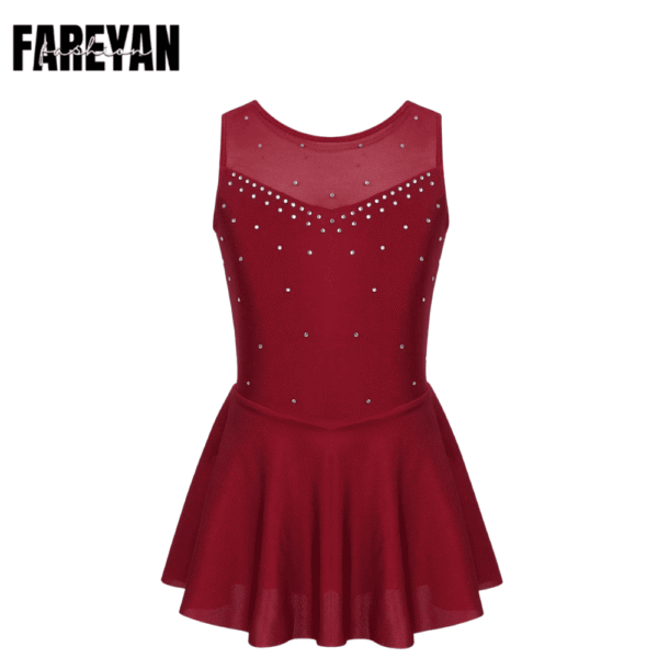 Toddler Sequins Ballet Gymnastics Dance Leoatards with Skirt - Image 6