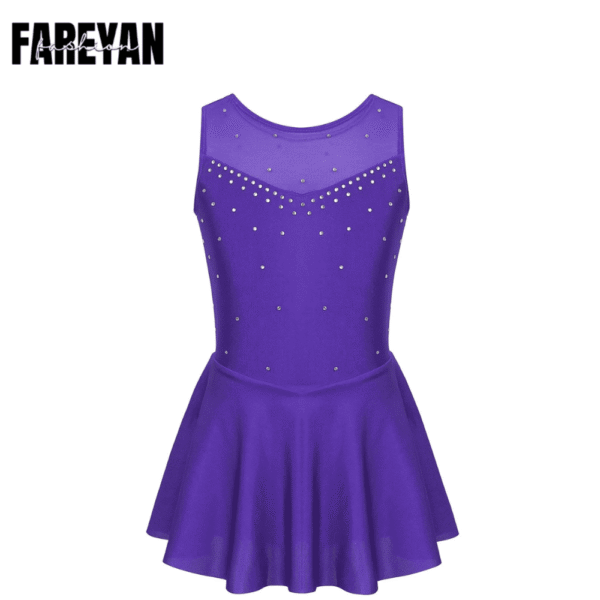 Toddler Sequins Ballet Gymnastics Dance Leoatards with Skirt - Image 5