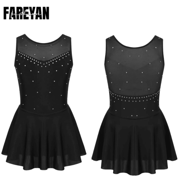 Toddler Sequins Ballet Gymnastics Dance Leoatards with Skirt