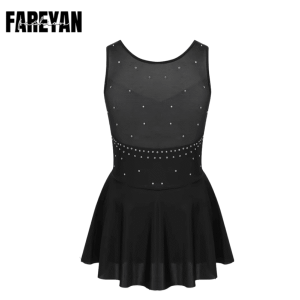 Toddler Sequins Ballet Gymnastics Dance Leoatards with Skirt - Image 3