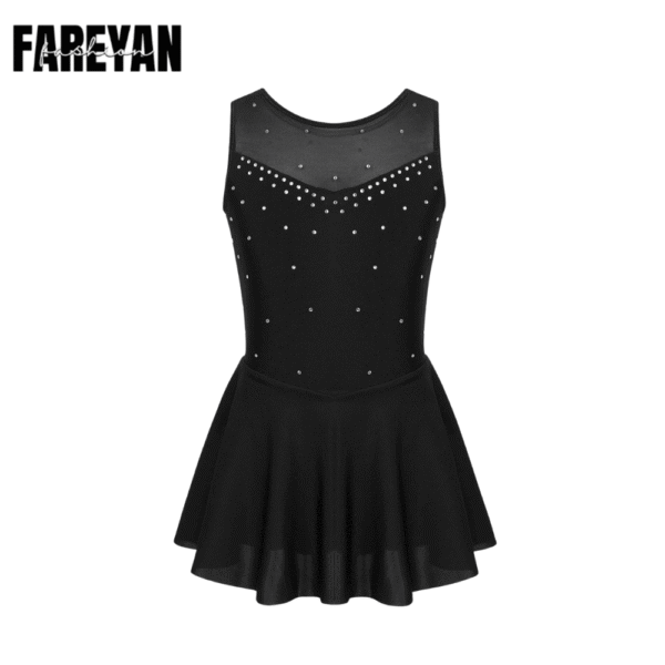 Toddler Sequins Ballet Gymnastics Dance Leoatards with Skirt - Image 2