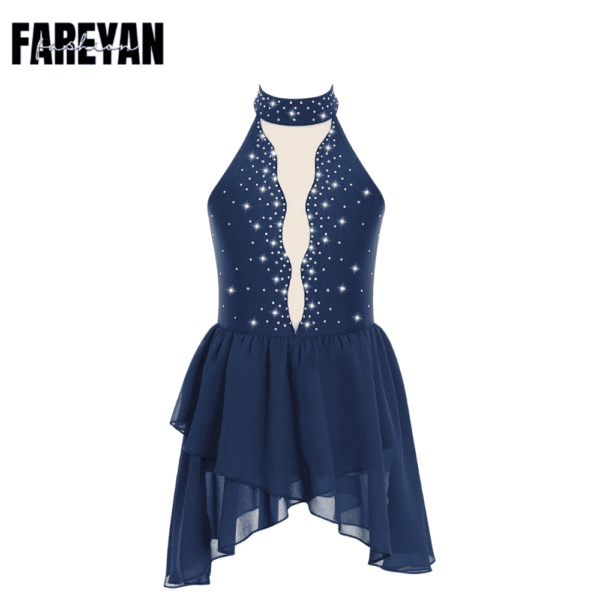 Toddlers Shiny Dance Gymnastics Leotard Modern Costume Open Back - Image 6