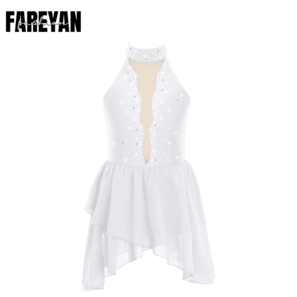 Toddlers Shiny Dance Gymnastics Leotard Modern Costume Open Back - Image 5
