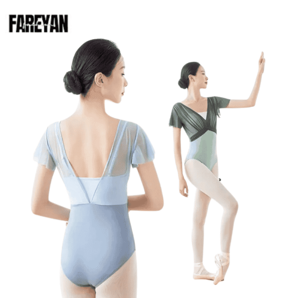 Woman Ballet V Back Short Sleeves Leotard