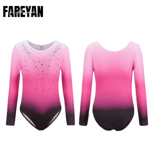 Kids Leotard Patterned Gradient Gymnastics Leotard
