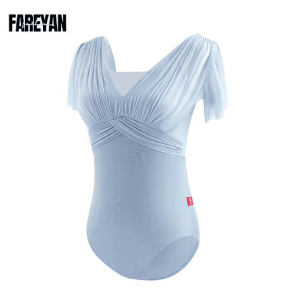 Woman Ballet V Back Short Sleeves Leotard - Image 9