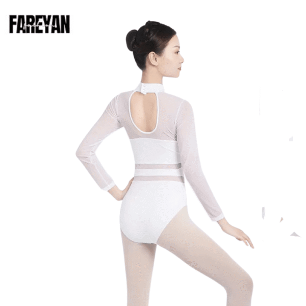 Woman Splice Dance Long Sleeves Leotard - Image 3