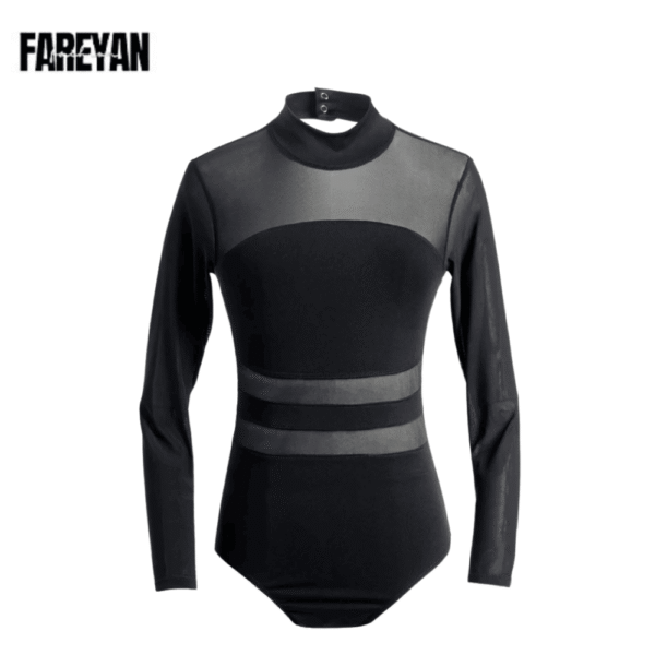 Woman Splice Dance Long Sleeves Leotard - Image 5